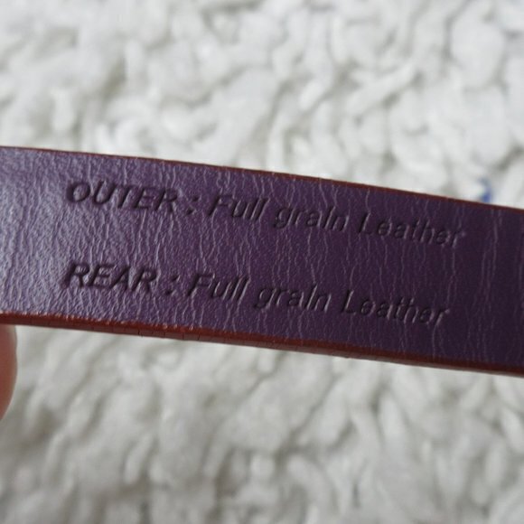 Elliot Rhodes red‎ leather croc embossed belt - Picture 2 of 8